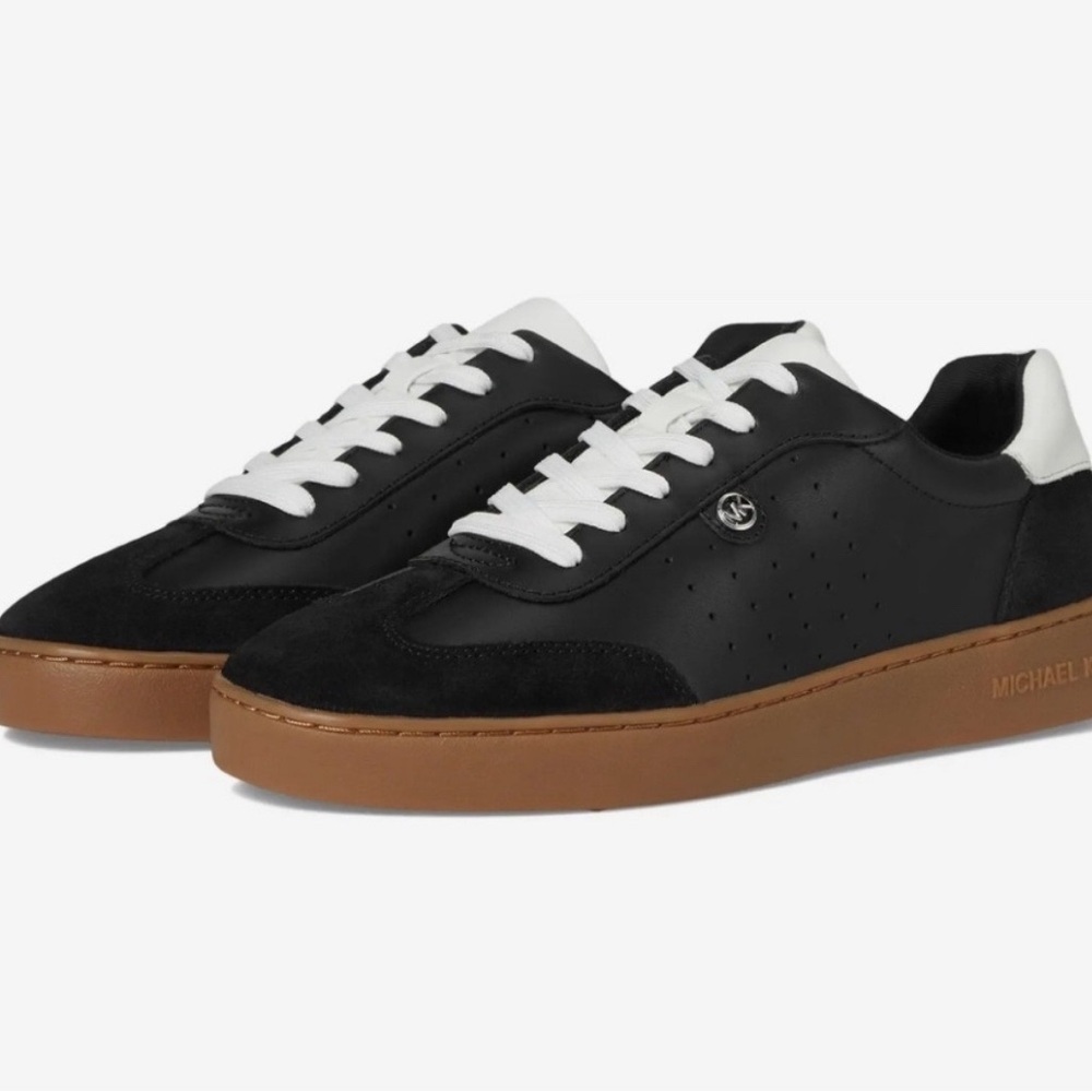 MICHAEL Michael Kors Scotty Black and White Leather Sneakers, 9.5M, EUC